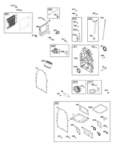 Crankcase Cover/Sump And Lubrication Group Diagram and Parts List for 386447-3332-G1 200000 - 399999 Briggs and Stratton Engine